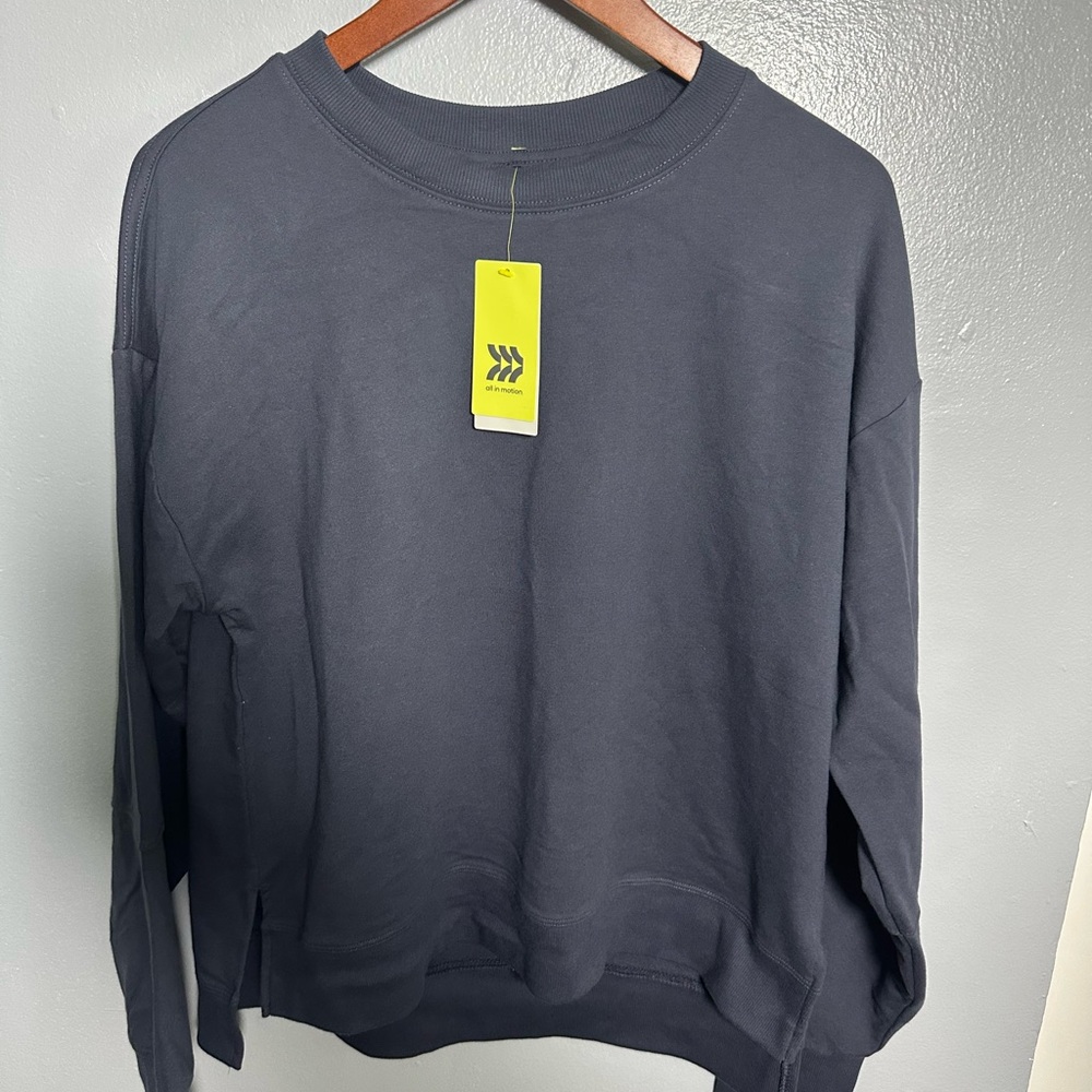 All in Motion Women's Slate Gray Sweatshirt Arm Holes French Terry M - Picture 3 of 8